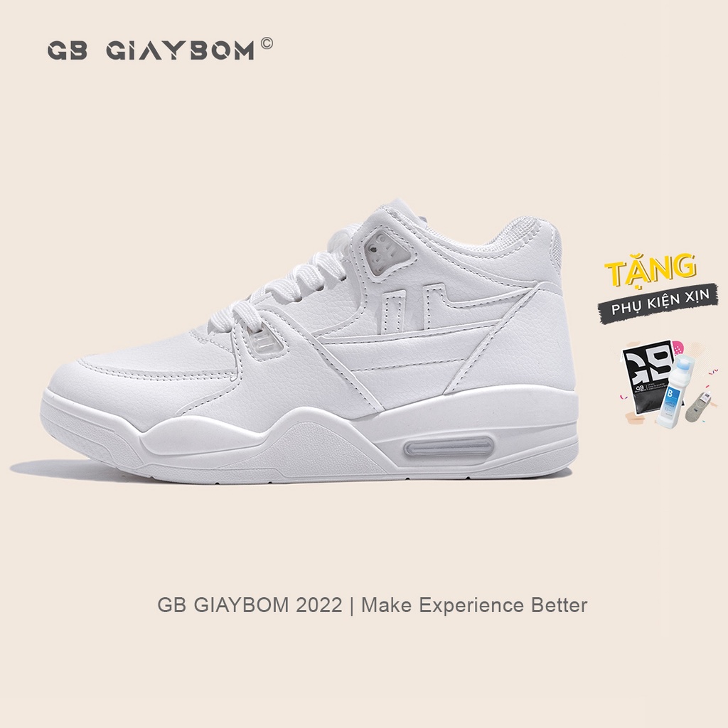Giày Thể Thao Nữ Đế Cao Giày BOM Thể Thao Cổ Cao Màu Trắng Phong Cách Trendy Thích Hợp Đi Làm, Đi Học Chơi giayBOM B1569