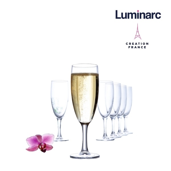 Bộ 6 Ly Champagne Thuỷ Tinh Luminarc Elegance 170ml - LUEL12063