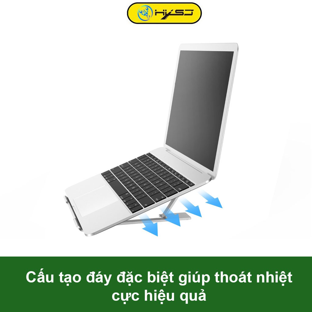 Đế tản nhiệt máy tính laptop macbook bằng hợp kim nhôm HXSJ X5P điều chỉnh 5 cấp độ cho máy 10-15,6 inch có thể gập lại