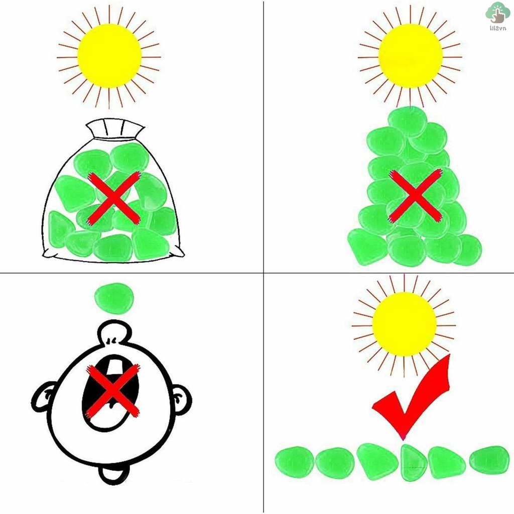 Hộp 300 Viên Đá Dạ Quang Trang Trí Sân Vườn