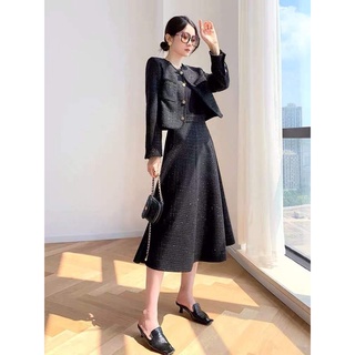 Set dạ tweed đen có sẵn