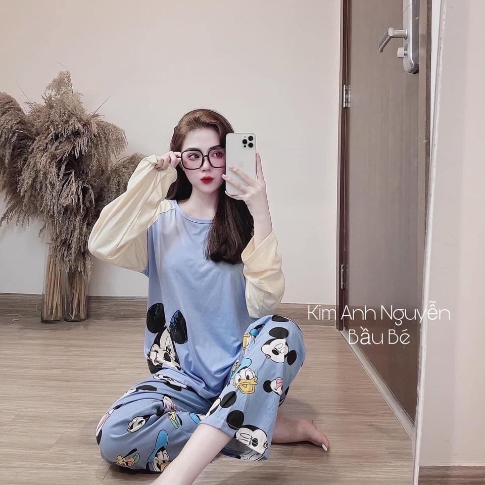 Bộ ngủ dài tay phù hợp mùa xuân mùa thu mùa đông hoạt hình dễ thương (Kèm video và ảnh thật) | BigBuy360 - bigbuy360.vn