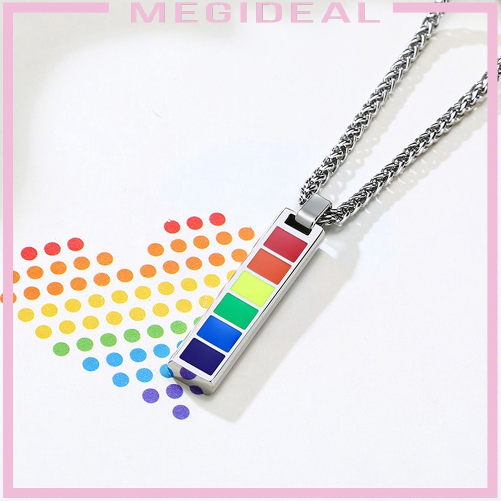 Dây chuyền mặt thẻ cầu vồng phong cách LGBT thời trang