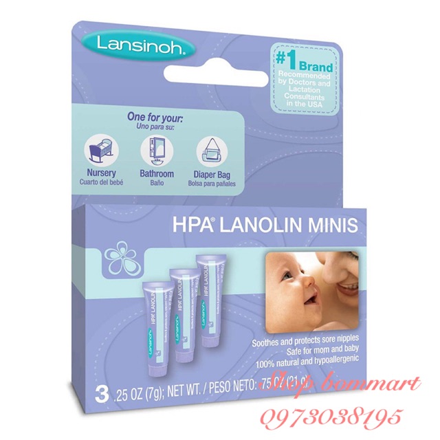 Kem đặc trị nứt đầu ti lanshinoh cho mẹ tuýp 7g