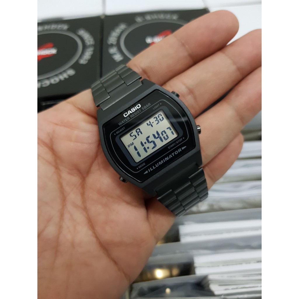 Đồng hồ Nam Casio Điện tử B640WB-1ADF Màu đen - Dây kim loại