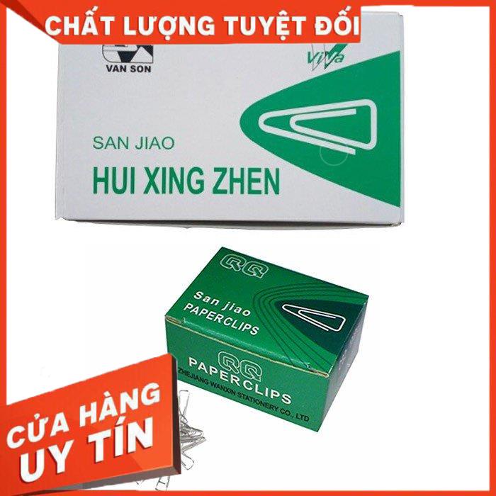 Kẹp giấy C62 nẹp giấy tam giác ghim chữ V đủ 100 cái/hộp