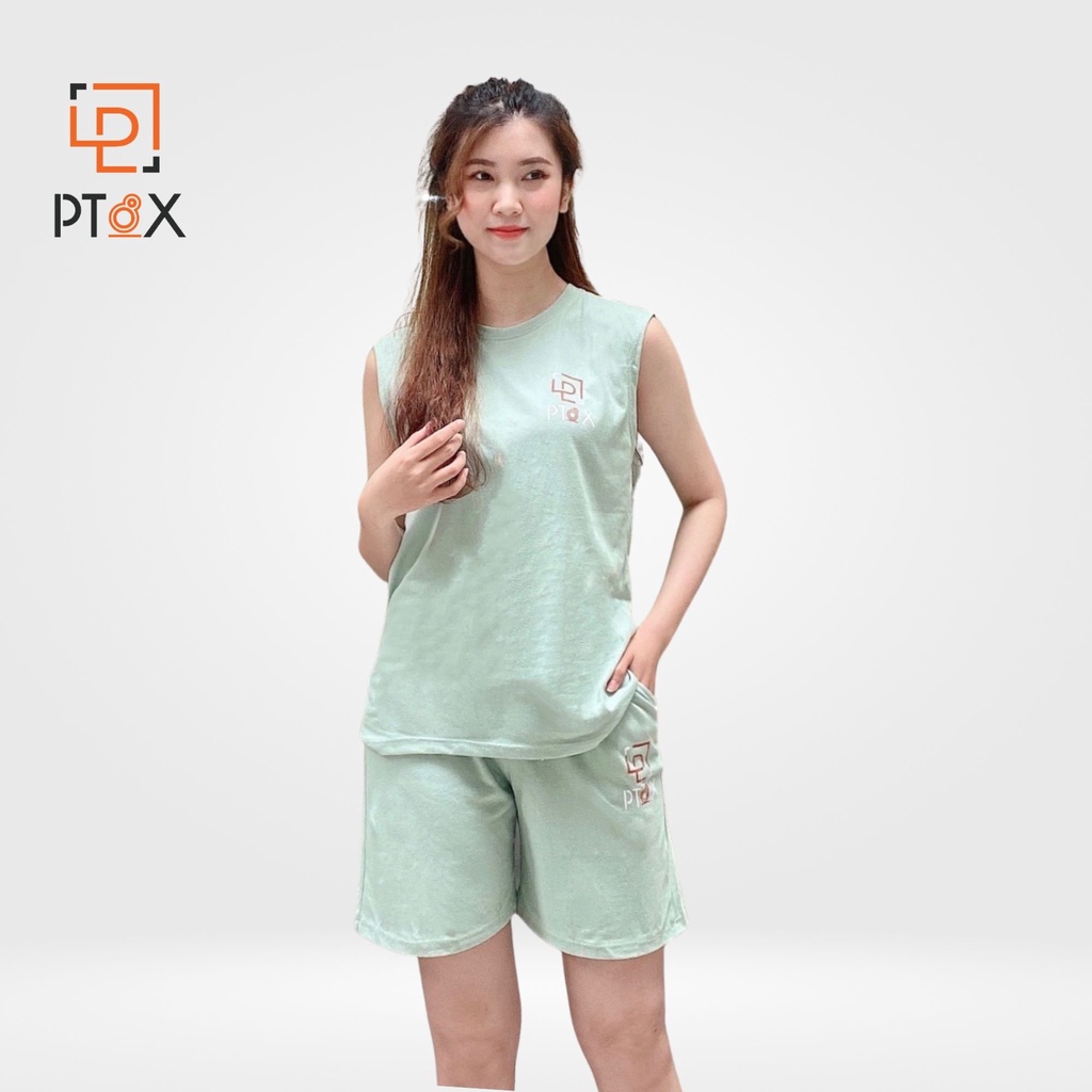 Bộ Đồ Mặc Nhà Thể Thao Sát Nách PT8X Cao Cấp Form Unisex Nam Nữ Chất Cotton Mềm 45-60kg