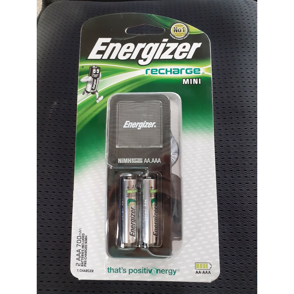 Bộ sạc Energizer Charger kèm 2 pin Ener AAA 700mAh, tự ngắt sạc