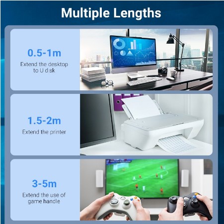 Dây cáp nối dài VENTION USB 2.0 480mbps tùy chọn màu sắc