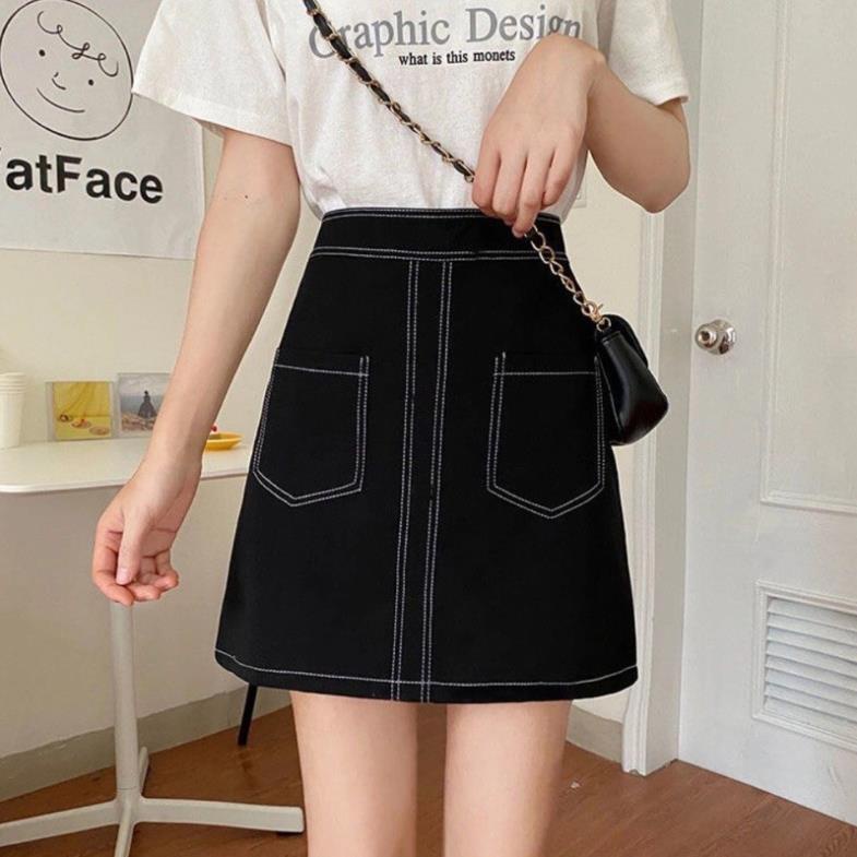 Chân váy chữ A viền chỉ trơn, chân váy nữ ngắn basic tôn dáng siêu xinh CV11 (có ảnh thật) | BigBuy360 - bigbuy360.vn