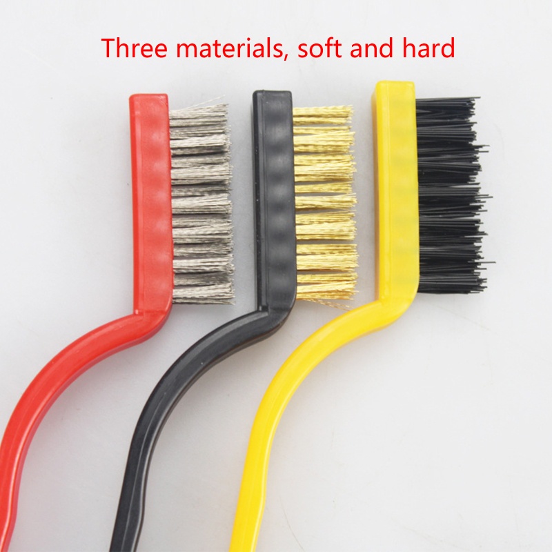 Bộ 3 Bàn Chải Sợi Dây Vệ Sinh Bếp Ga Với Tay Cầm Cong