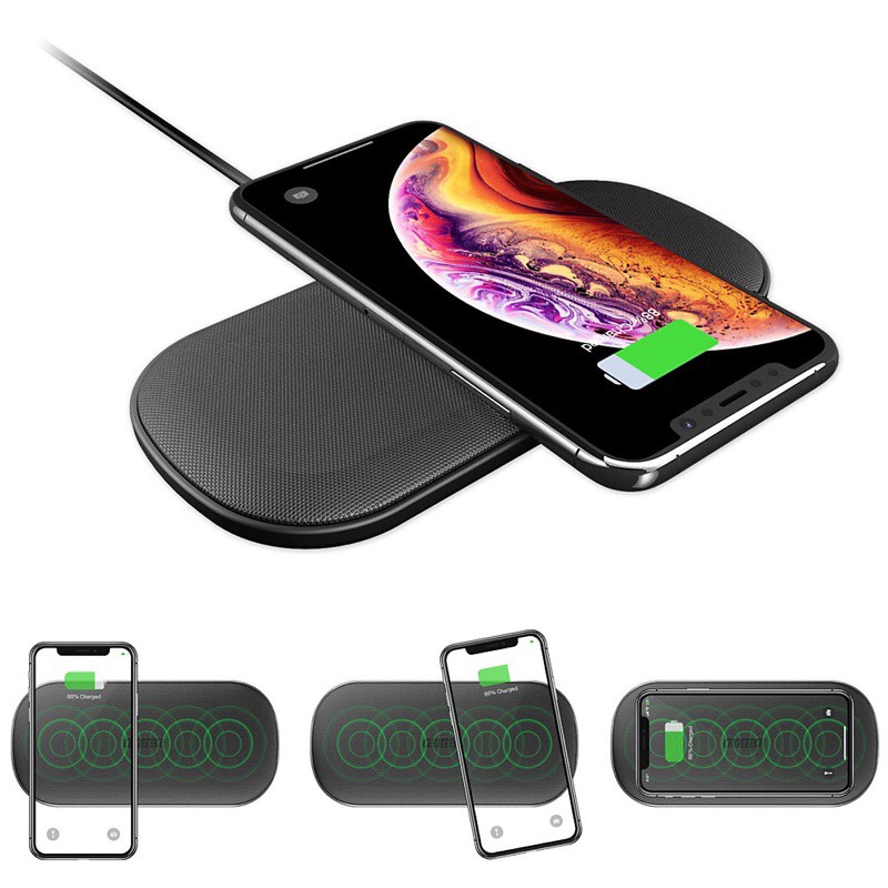 [CHOETECH]Đế sạc nhanh không dây Qi 2 in 1 cho điện thoại và tai nghe Apple Airpods 2 CHOETECH HPK-T535-S công suất 10W