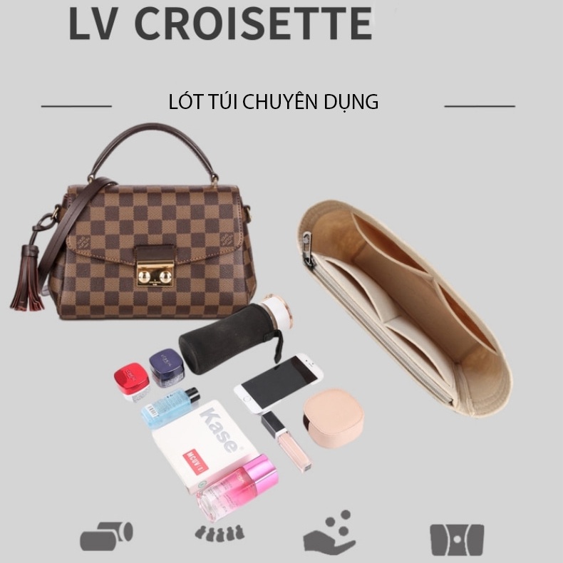 LCR LÓT TÚI LV Croisette cao cấp full Size |  [Khách có nhu cầu may Lót túi bất kỳ vui lòng Chat với shop