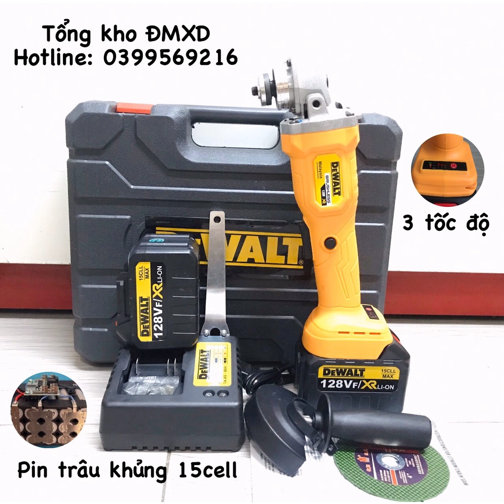 ƯU ĐÃI BẢO HÀNH 12 THÁNG [FREESHIP] Máy mài pin DEWALT 118V 2 PIN không chổi than, Lõi Đồng - Máy mài Góc, Máy Cắt H