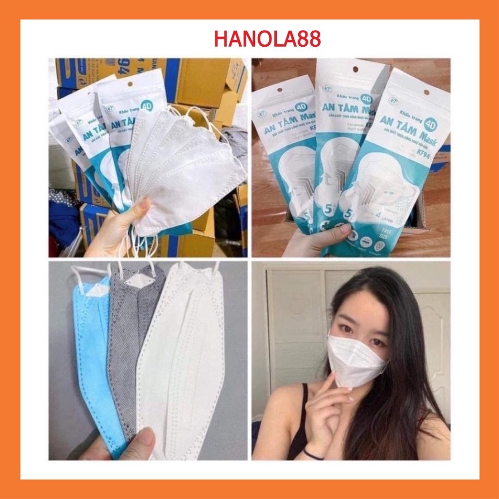 Khẩu Trang KF94 4D thùng 300 cái 4 Lớp Hàn Quốc Kháng khuẩn, kháng bụi mịn 95%, nguyên thùng
