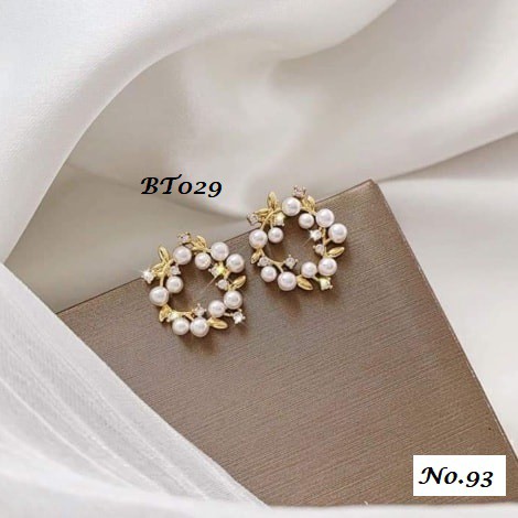 (Bán chạy nhất) Khuyên tai nữ bông tai vòng nguyệt quế trang sức No.93 Jewelry (BT029)