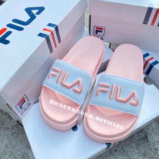 Order - Dép Fila đế cao (Hồng quai Trắng)