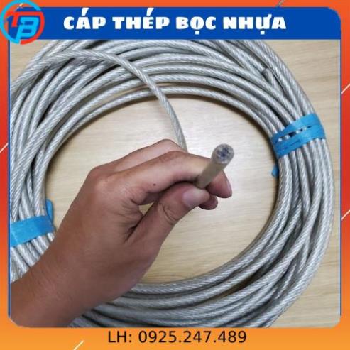 Dây Cáp Thép Bọc Nhựa 2MM, 3MM, 4MM ,5MM, 6MM, 8MM, Bán Lẻ Theo Mét, 2ly, 3ly, 4Ly, 5ly, 6ly, 8ly -