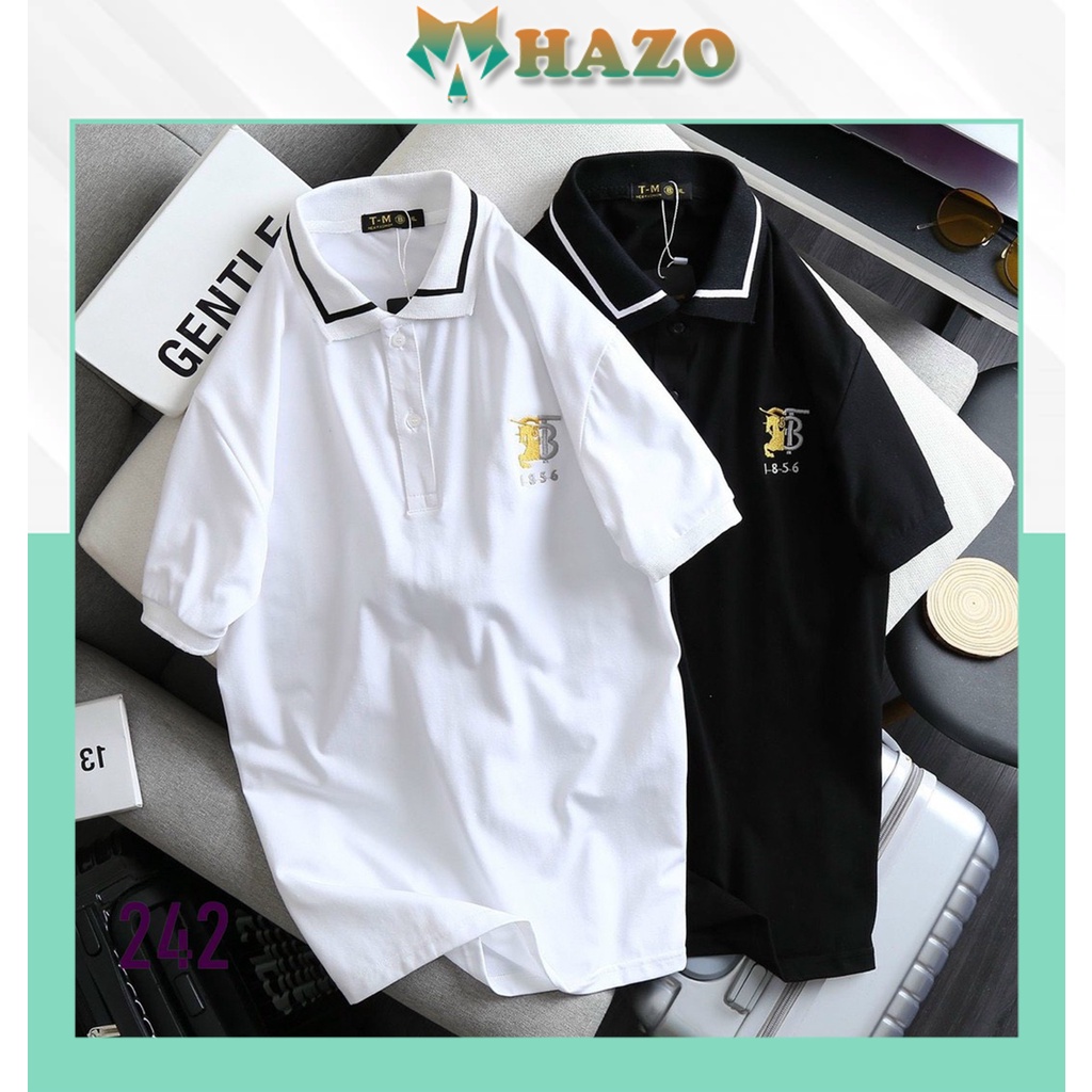Áo Thun Nam Cổ Bẻ Phối Màu Polo Bt 1856 242 Chất Liệu Cao Cấp Thấm Hút Mồ Hôi Phong Cách Trẻ Trung - Hazo
