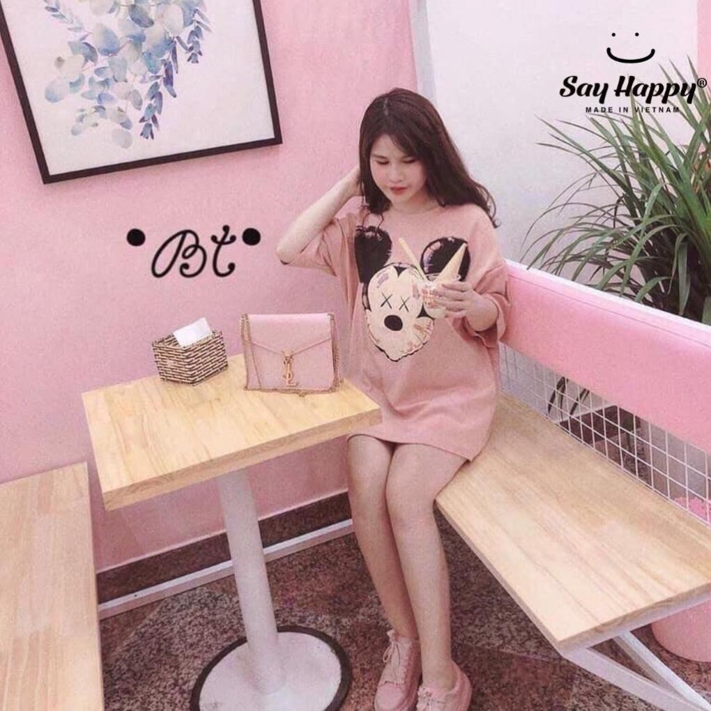 Áo thun nữ tay ngắn chất thun cotton 100% hình in Aloha Clup DBN228