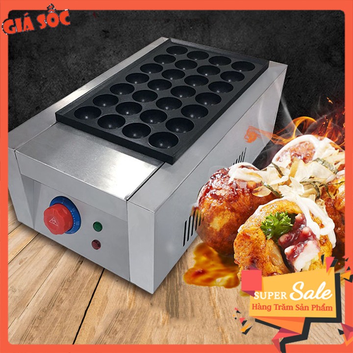 Máy làm bánh bạch tuộc takoyaki công nghiệp 28 lỗ