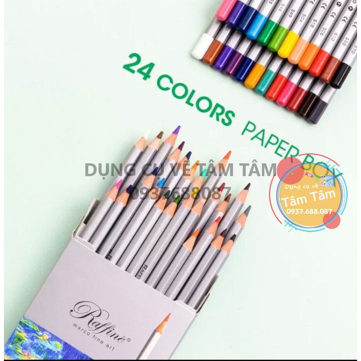 -Chì màu khô Marco raffine hộp giấy-