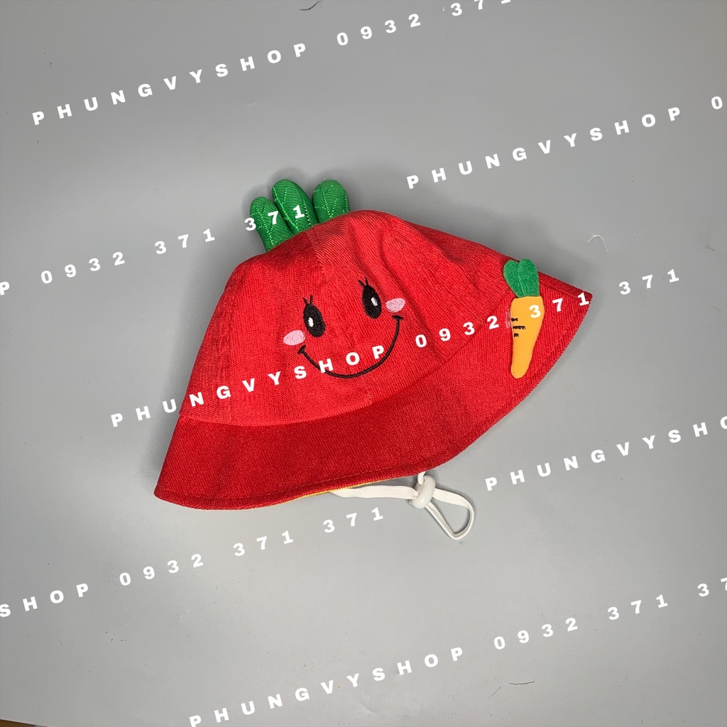 Bé 1- 2,5 Tuổi/ Vòng đầu 49cm- Mũ tai bèo vành cực dễ thương BO NHÍ CÀ CƯỜI- Nón bucket