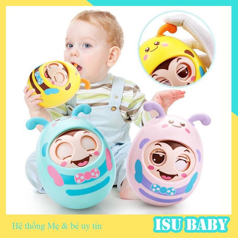 Lật đật cho bé trai bé gái từ 6 tháng trở lên hình chị ong dễ thương có gặm nướu kèm nhạc chuông
