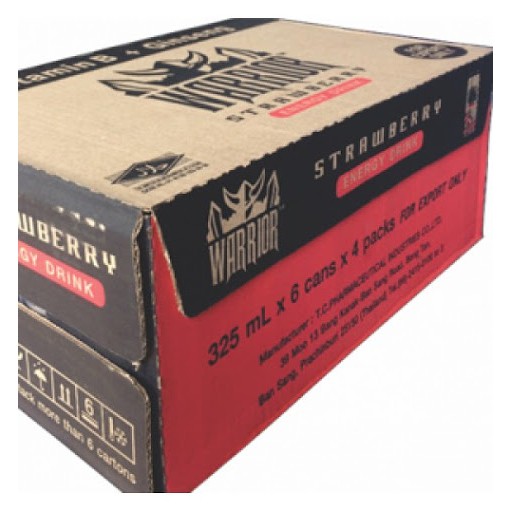 Thùng Nước Tăng Lực Warrior Thái Lan vị dâu - vị nho 24 lon x 325ml