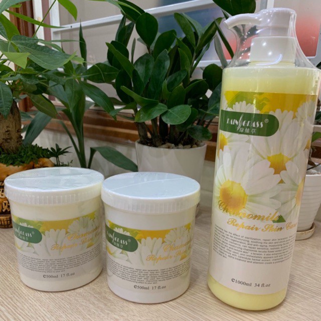 Bộ CSD Hoa Cúc 4 Món: Kem Massage, Tẩy Da Chết, Sữa Rửa Mặt, Nước Hoa Hồng Dành Cho Spa