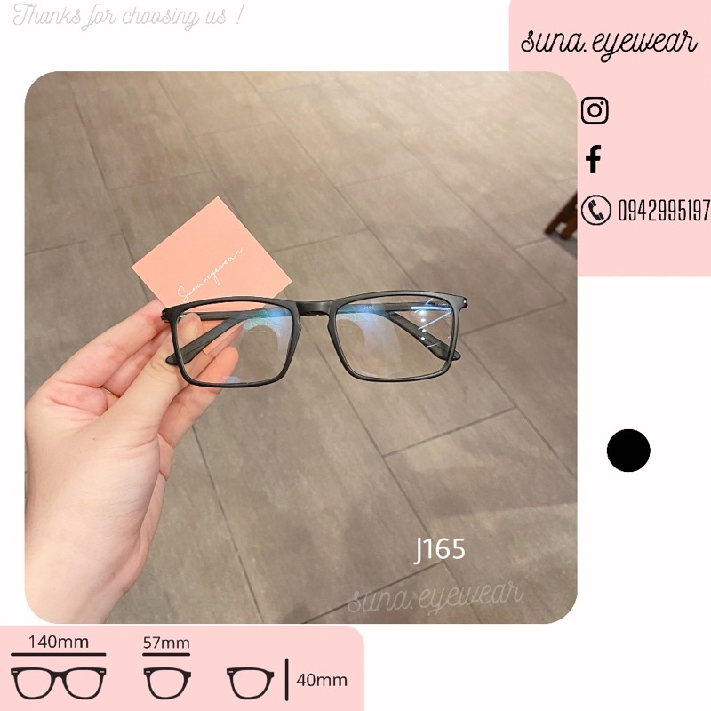 Gọng nhựa dẻo mảnh dáng vuông size L J165 [Hàng loại đẹp] | BigBuy360 - bigbuy360.vn