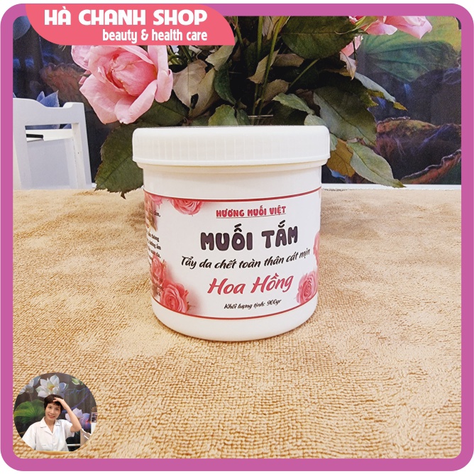 900gr Muối Tắm Tẩy Tế Bào Chết Toàn Thân Hoa Hồng Dạng Cát Mịn Muối Tắm Trắng Cho Cá Nhân Spa