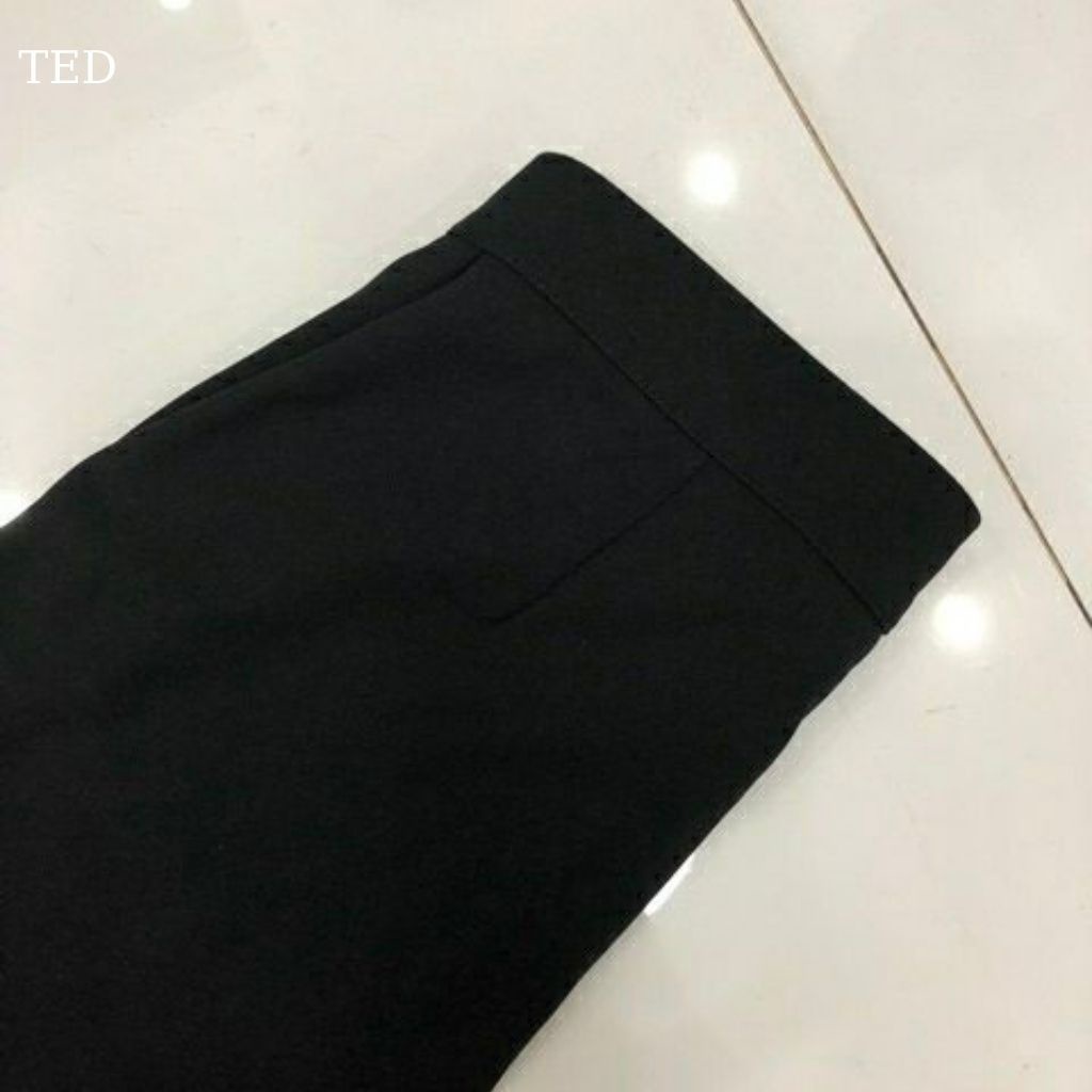 quần ống rộng suông lưng cao khóa trước 1 khuy chất tuyết mưa TED03