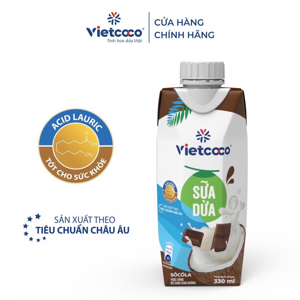 Combo 2 hộp sữa dừa UHT Socola Vietcoco - hộp 330ml