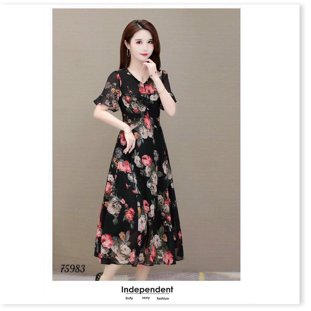 ĐÀM XÒE HOA LỤA DỰ TIỆC DÀNH CHO CÁC NÀNG TÔN DÁNG KME FASHION