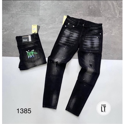 Quần jean nam đen chất bò co giãn in BBR vải dày đẹp,from chuẩn,sang trọng,mẫu mới cao cấp-AHFASHION