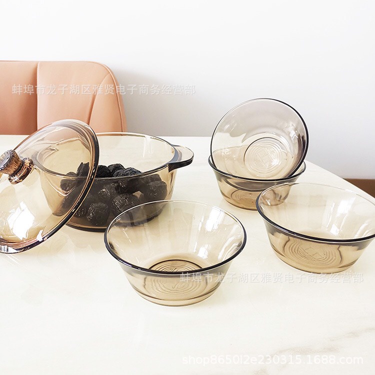 Set 5 bát thủy tinh Chunming - bộ đồ bàn ăn cao cấp, đẹp mắt, tiện dụng