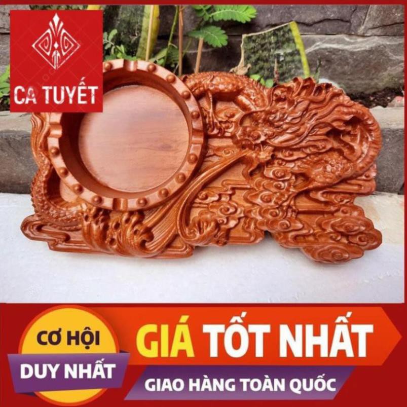 Gạt Tàn Thuốc Dài Hình Vuông Bằng Gỗ Hương Trạm Khắc Tinh Xảo