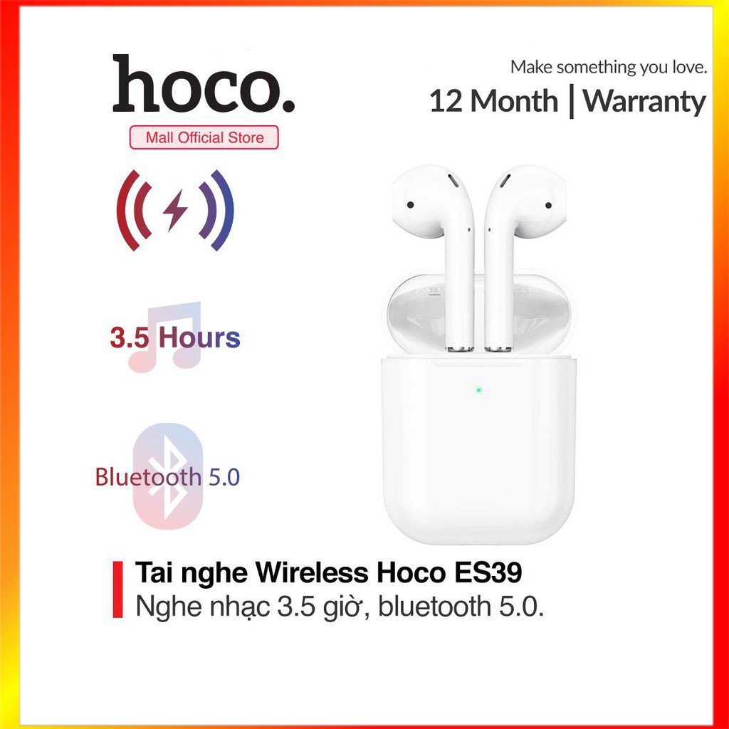 Tai nghe truewireless Hoco ES39, nghe nhạc liên tục trong 3.5 giờ, công nghệ Bluetooth 5.0, hỗ trợ sạc không dây  - Smar