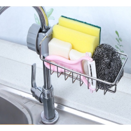 Kệ Gắn Vòi Rửa Chén Bát inox Cao Cấp,Giá Để Xà Bông Giẻ Rửa Bát inox Sáng Bóng Tiện Lợi Khô Giáo Sạch Sẽ