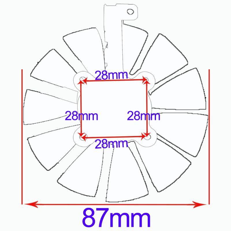 Quạt Tản Nhiệt 87mm Pld09210S12M Pld09210S12Hh Dành Cho Asus Stx Gtx 1060 Oc 1070 1080 Gtx 1080ti Rx 480