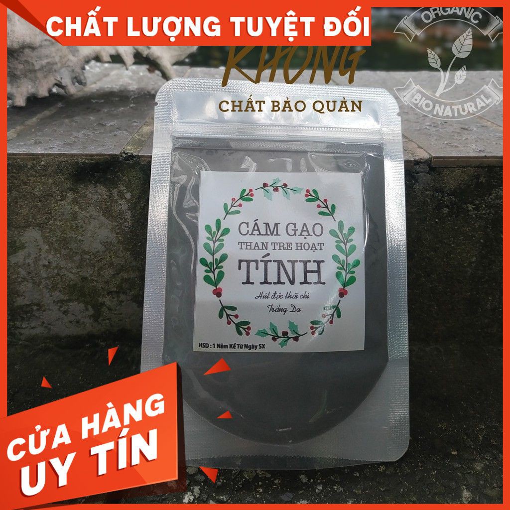 [ONG THÁNG 3] Bột đắp mặt Cám Gạo Than Tre Hoạt Tính handmade - Bột Thiên Nhiên