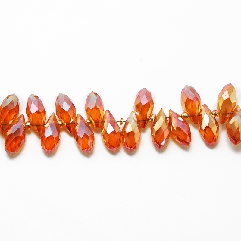 Set 10 Hạt Pha Lê Hình Trái Tim 6x12mm Làm Trang Sức Thủ Công