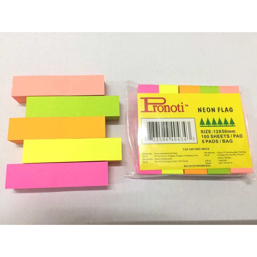 Giấy note Pronoti 5 màu dạ quang
