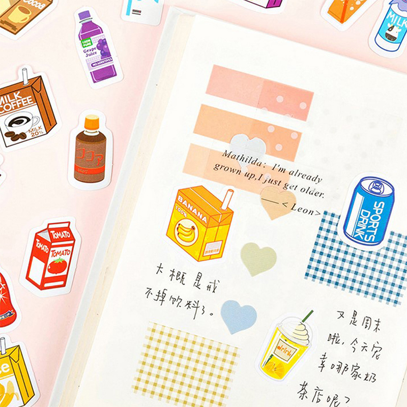 [nofreeVN]Cold Drink Shop Diary Album Sticky Notes Memo Pad Planner Stickers Stationery