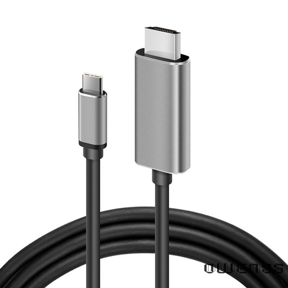 （Owenss）  1.8m USB 3.1 Type C to HDMI-Compatible 2.0 Cable Male to Male for MacBook Phone