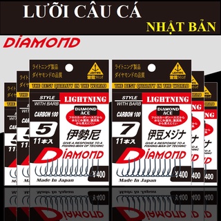 Lưỡi Câu Cá có Nghạnh, lưỡi câu đơn, câu đài Diamond Nhật Bản