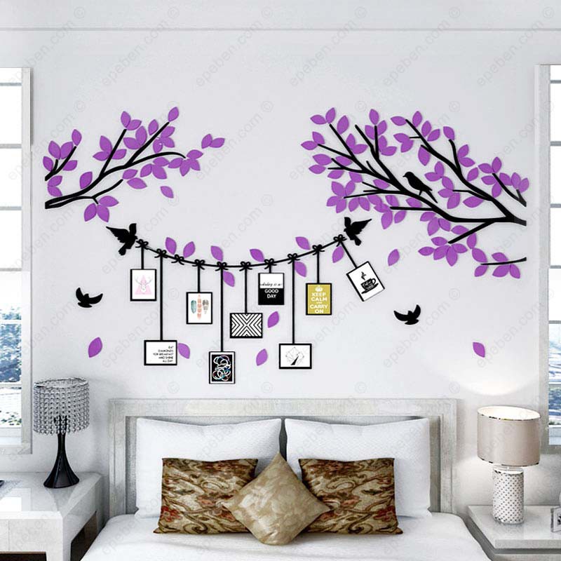 Tranh dán tường mica 3d decor khổ lớn vườn ảnh kỷ niệm trang trí phòng khách, phòng làm việc Nhiều Size - EPeBen