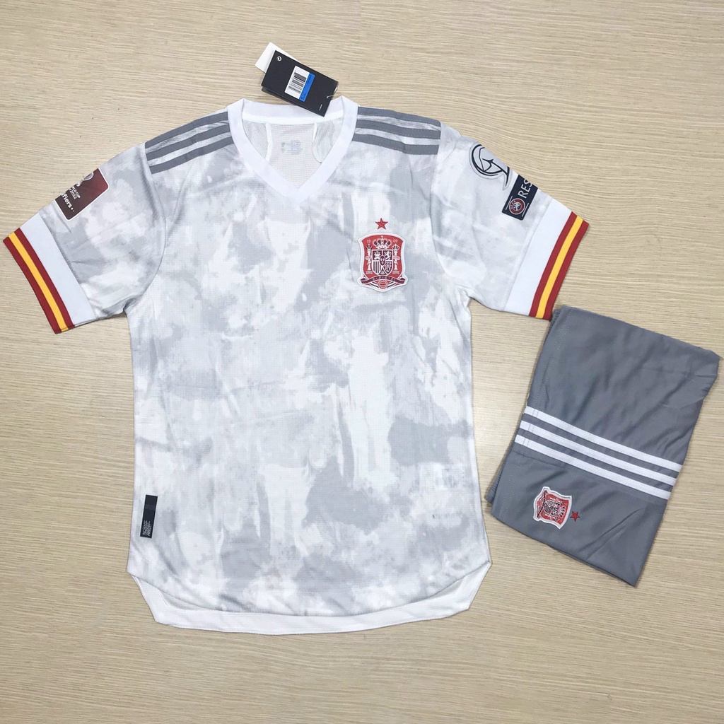 Áo Bóng Đá Đội Tuyển Tây Ban Nha WC 2022 - Chuẩn Mẫu Thi Đấu - Vải Polyester Thái Gai Lưới