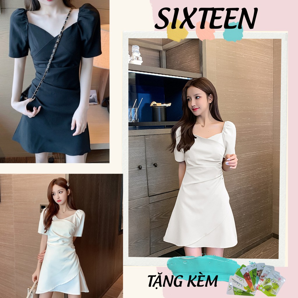 Váy Nữ Cách Điệu Nhún Eo Dáng Suông Thanh Lịch SIXTEEN.